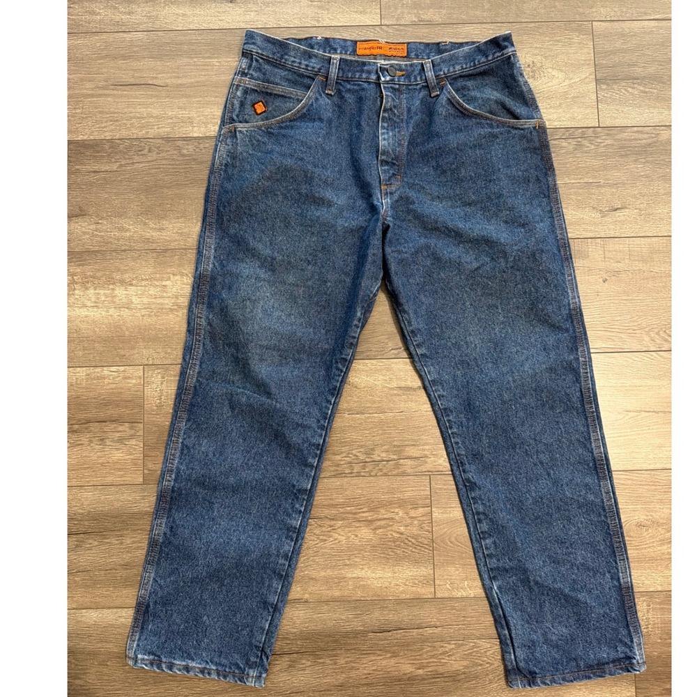 Wrangler FR Riggs Workwear Mens Blue Jeans Flame Resistant FR3W050‎ 36x30 HRC2
